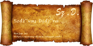 Szávay Diána névjegykártya